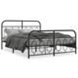 vidaXL Cadre de lit métal sans matelas avec pied de lit noir 140x200cm - 140 x 200 cm