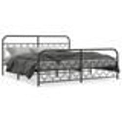 vidaXL Cadre de lit métal sans matelas avec pied de lit noir 200x200cm - 200 x 200 cm