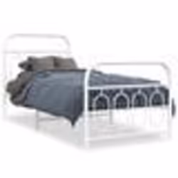 vidaXL Cadre de lit métal sans matelas avec pied de lit blanc 80x200cm - 80 x 200 cm