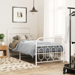 Cadre de lit métal sans matelas avec pied de lit blanc 90x190cm Vidaxl