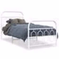 vidaXL Cadre de lit métal sans matelas avec pied de lit blanc 90x200cm - 90 x 200 cm