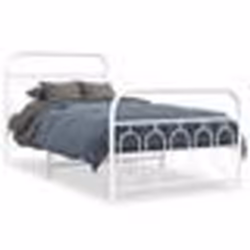 vidaXL Cadre de lit métal sans matelas et pied de lit blanc 100x200 cm - 100 x 200 cm