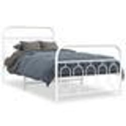 vidaXL Cadre de lit métal sans matelas et pied de lit blanc 100x200 cm - 100 x 200 cm
