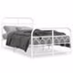 vidaXL Cadre de lit métal sans matelas et pied de lit blanc 120x200 cm - 120 x 200 cm