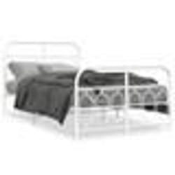 vidaXL Cadre de lit métal sans matelas et pied de lit blanc 120x200 cm - 120 x 200 cm