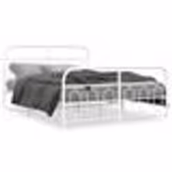 vidaXL Cadre de lit métal sans matelas et pied de lit blanc 140x190 cm - 140 x 190 cm