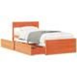 vidaXL Cadre de lit sans matelas cire marron 100x200cm bois pin massif - 100 x 200 cm