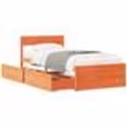 vidaXL Cadre de lit sans matelas cire marron 90x200 cm bois pin massif - 90 x 200 cm