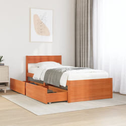 Cadre de lit sans matelas cire marron 75x190 cm bois pin massif Vidaxl