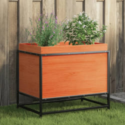 vidaXL Jardinière cire marron 60x40x50 cm bois de pin massif