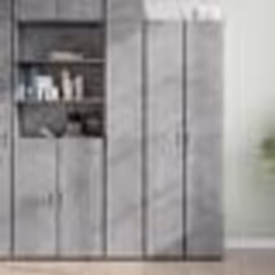 vidaXL Buffet haut gris béton 30x42,5x185 cm bois d'ingénierie