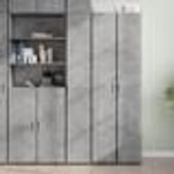 vidaXL Buffet haut gris béton 30x42,5x185 cm bois d'ingénierie