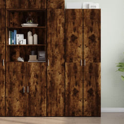 Buffet haut chêne fumé 30x42,5x185 cm bois d'ingénierie - Vidaxl