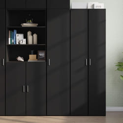 Vidaxl - Buffet haut noir 40x42,5x185 cm bois d'ingénierie