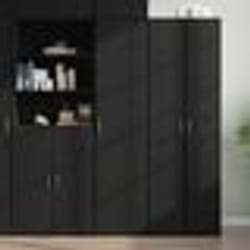 vidaXL Buffet haut noir 45x42,5x185 cm bois d'ingénierie