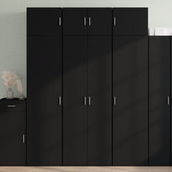 Vidaxl - Buffet haut noir 70x42,5x185 cm bois d'ingénierie