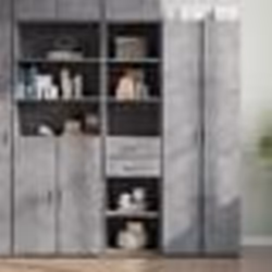 vidaXL Buffet haut gris béton 45x42,5x185 cm bois d'ingénierie