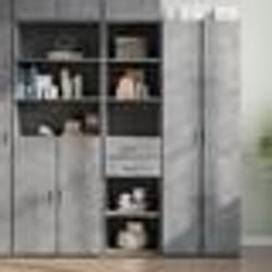 vidaXL Buffet haut gris béton 45x42,5x185 cm bois d'ingénierie