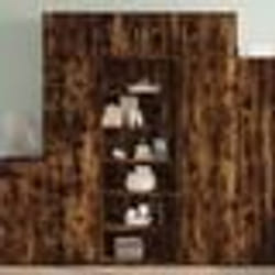 vidaXL Buffet haut chêne fumé 70x41x185 cm bois d'ingénierie