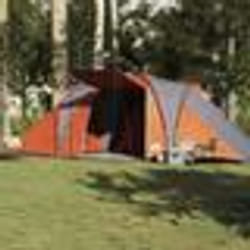 vidaXL Tente familiale à dôme 6 personnes gris et orange imperméable tente abri de camping abri de jardin tente de 4009388
