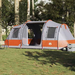 vidaXL Tente de camping tunnel 4 personnes gris et orange imperméable tente abri de camping abri de jardin tente de 4009412