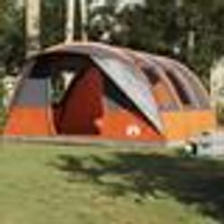 vidaXL Tente de camping tunnel 5 personnes gris et orange imperméable tente abri de camping abri de jardin tente de 4009424