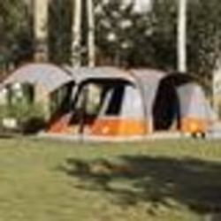 vidaXL Tente de camping tunnel 5 personnes gris et orange imperméable