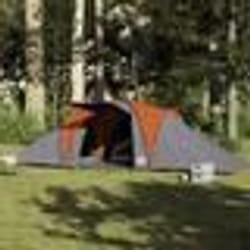 vidaXL Tente familiale à dôme 6 personnes gris et orange imperméable