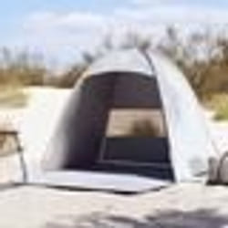 vidaXL Tente de plage 3 personnes gris imperméable tente tente de jardin abri extérieur tente de camping abri de 4009457