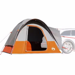vidaXL Tente de voiture 4 personnes gris et orange imperméable