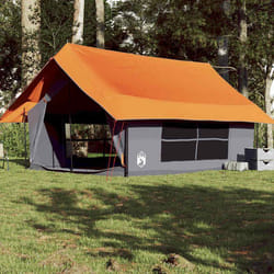 vidaXL Tente de camping 5 personnes gris et orange imperméable
