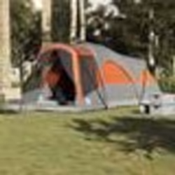 Tente familiale tunnel - Non spécifié - 8 personnes - Imperméable - Gris et orange - 560x200 cm