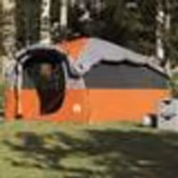 vidaXL Tente familiale tunnel 6 personnes gris et orange imperméable tente tente de jardin abri extérieur tente de 4009574