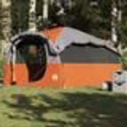 vidaXL Tente familiale tunnel 6 personnes gris et orange imperméable tente tente de jardin abri extérieur tente de 4009574