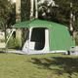 vidaXL Tente de camping avec dôme porche 5 personnes vert imperméable tente abri de camping abri de jardin tente de 4009581