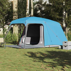 vidaXL Tente de camping avec dôme porche 5 personnes bleu imperméable tente abri de camping abri de jardin tente de 4009582