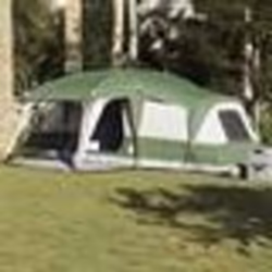 vidaXL Tente familiale avec dôme porche 9 personnes vert imperméable tente tente de jardin abri extérieur tente de 4009584