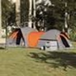 vidaXL Tente de camping 5 personnes gris et orange imperméable tente abri de camping abri de jardin tente de jardin 4009589
