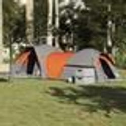 vidaXL Tente de camping 5 personnes gris et orange imperméable tente abri de camping abri de jardin tente de jardin 4009589
