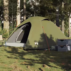 vidaXL Tente de camping à dôme 3 personnes vert olive imperméable tente abri de camping abri de jardin tente de jardin 400961 ...