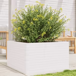 vidaXL Jardinière blanc 80x80x45,5 cm bois de pin massif