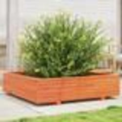 vidaXL Jardinière cire marron 100x100x26,5 cm bois de pin massif