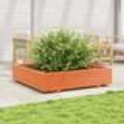 vidaXL Jardinière cire marron 110x110x26,5 cm bois de pin massif