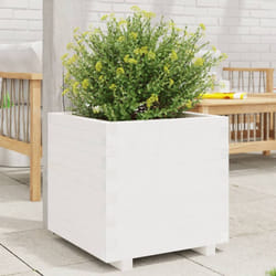 Vidaxl - Jardinière blanc 50x50x49,5 cm bois de pin massif