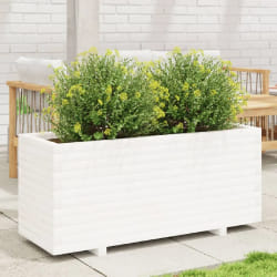 vidaXL Jardinière blanc 110x40x49,5 cm bois de pin massif