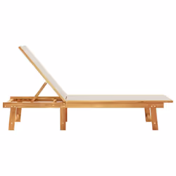 VidaXL 4008413 chaise d'extérieur Linge Siège rembourré Bois d'acacia, Tissu - Vue supplémentaire 4