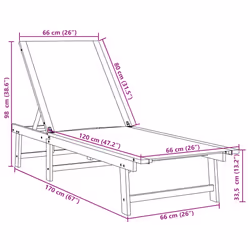 VidaXL 4008415 chaise d'extérieur Linge Siège rembourré Bois d'acacia, Tissu - Vue supplémentaire 8