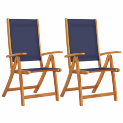 VidaXL 4008422, Terrace, Siège rembourré, Bois d'acacia, Tissu, Bleu, 110 kg, 570 mm