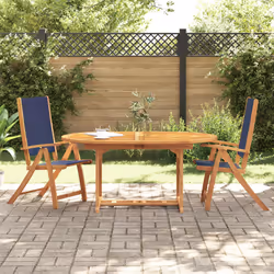 VidaXL 4008422 chaise d'extérieur Terrace Siège rembourré Bois d'acacia, Tissu Bleu