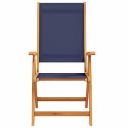 VidaXL 4008422 chaise d'extérieur Terrace Siège rembourré Bois d'acacia, Tissu Bleu - Vue supplémentaire 4